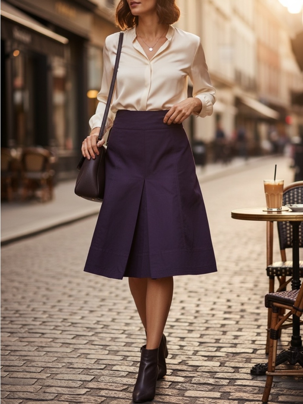 Tailored A-Line Midi Skirt